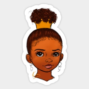 Crown| Little Black girl Princess Sticker